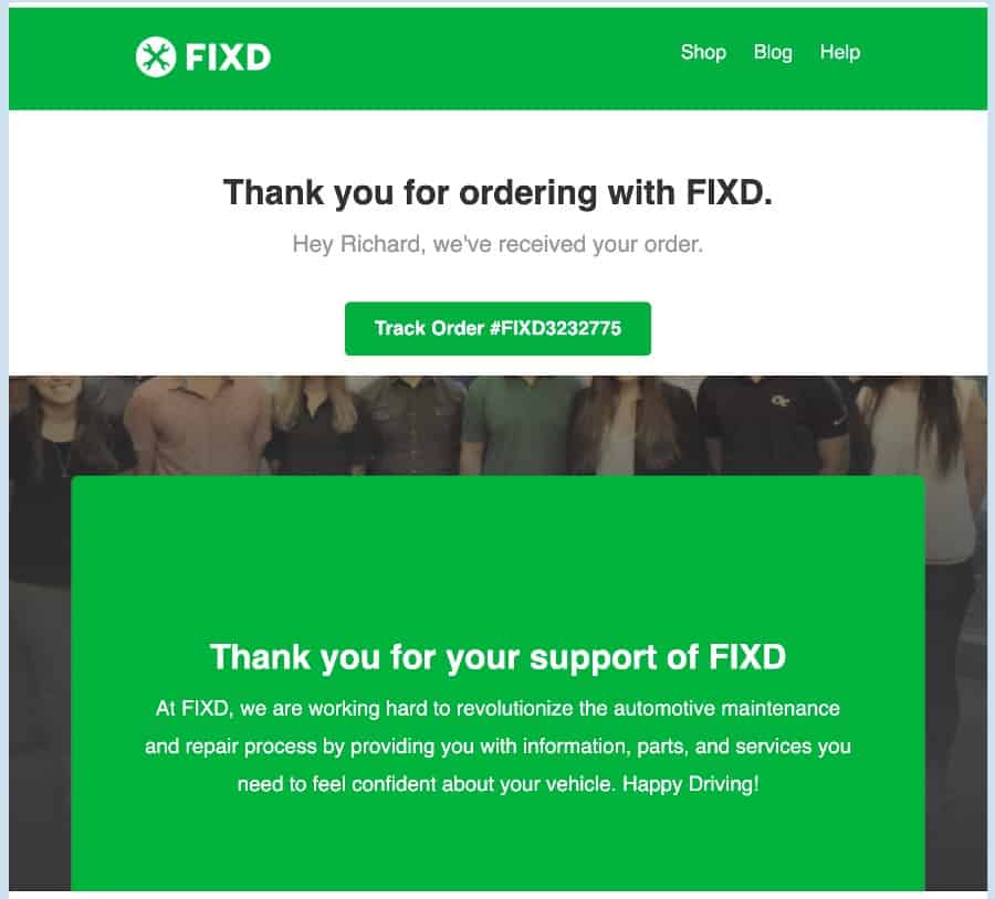 FIXD Order Confirmation